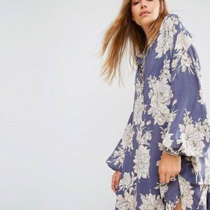 Light blue floral free people tunic